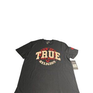 True Religion Mens Black True Stitch Graphic T-Shirt Medium New With Tags